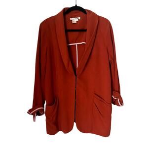 vintage Wintersilks rust orange silk relaxed blazer lightweight retro-size L